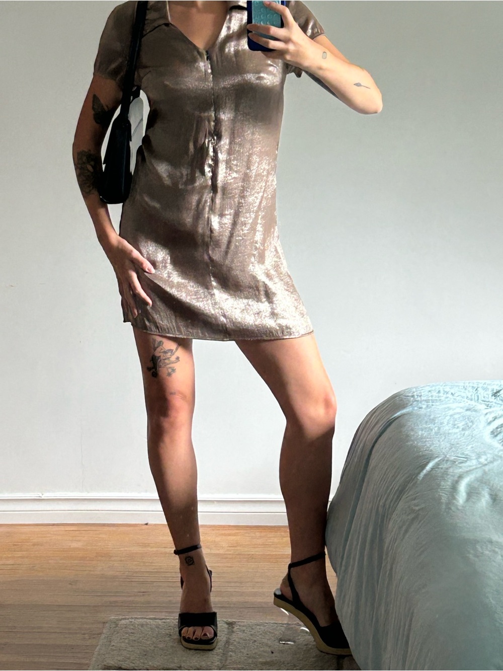 VINTAGE metallic mini dress